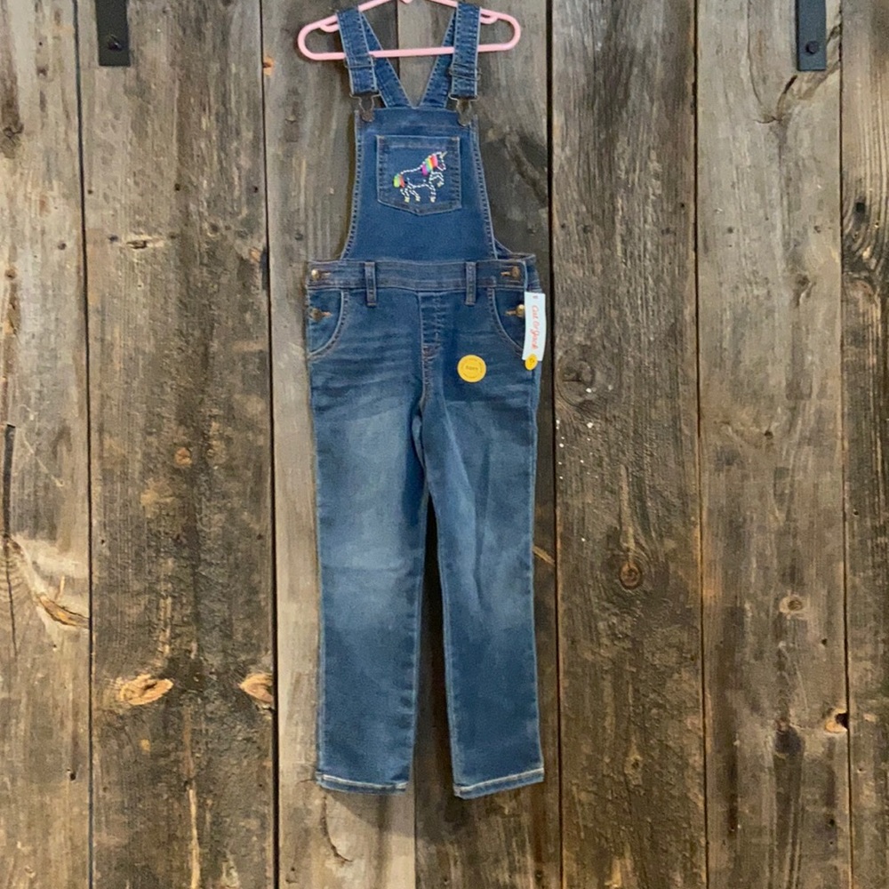 Cat and Jack Girls Embroidered Overalls